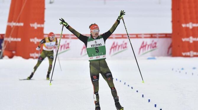 Fabian Rießle gewann in Lahti. Foto: Heikki Saukkomaa