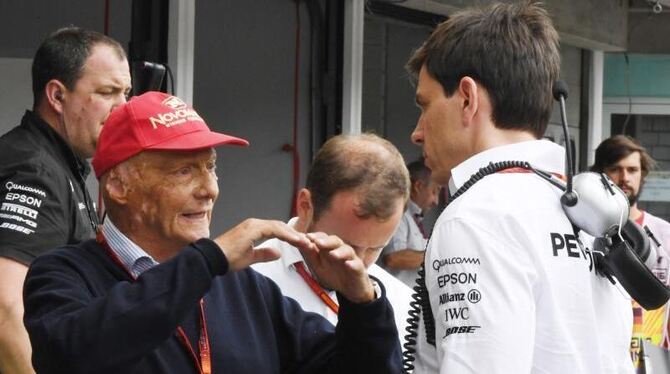 Niki Lauda und Toto Wolff haben ihre Verträge bei Mercedes verlängert. Foto: Uli Deck