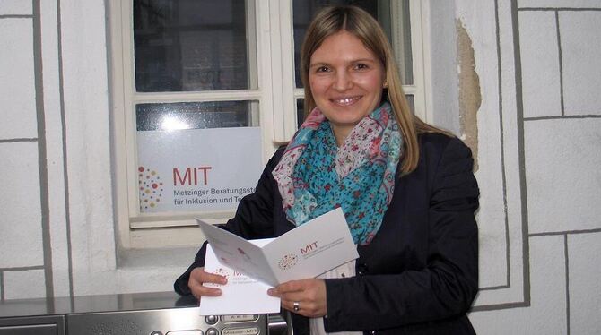 Maja Röglin leitet die Metzinger Beratungsstelle für Inklusion und Teilhabe (MIT). Sie nutzt dafür das Büro für bürgerschaftlich
