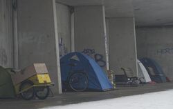 Zelte von Obdachlosen in Berlin. Foto: Paul Zinken