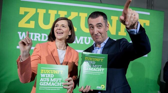 Die Spitzenkandidaten der Grünen für die Bundestagswahlen 2017, Katrin Goering-Eckardt und Cem Özdemir Die Spitzenkandidaten der Grünen für die Bundestagswahlen 2017, Katrin Goering-Eckardt und Cem Özdemir