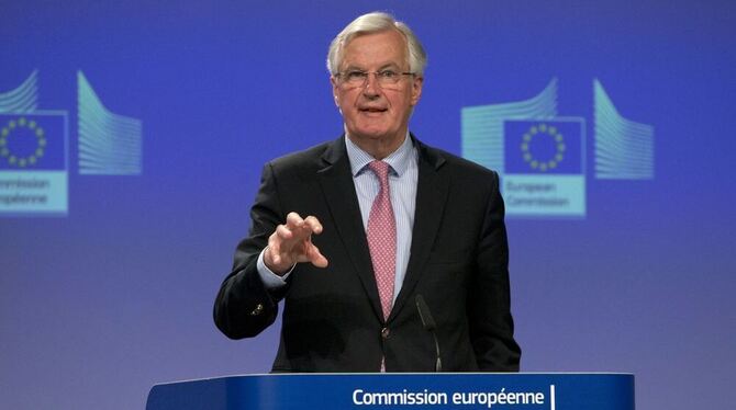 Michel Barnier, der Beauftragte der EU-Kommission für die Austrittsverhandlungen mit dem Vereinigten Königreich, spricht in Brüs