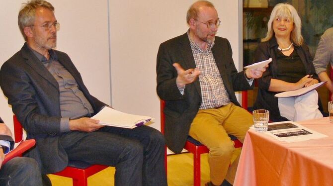 Setzten sich mit dem Thema ungewollte Kinderlosigkeit auseinander (von links):  Dietmar Merz,  Johannes Heimann, Frieder Leube,