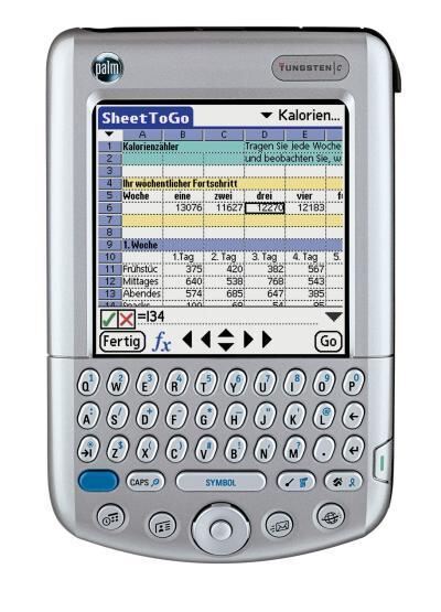 Der Palm Tungsten C Handheld arbeitet mit dem Betriebssystem Palm OS 5.2.1 und ist der erste Palm Handheld, der Unternehmensanwe