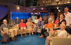 Die Teilnehmer der GEA-Leserfahrt nach der Nachtcafé-Aufzeichnung mit Michael Steinbrecher auf der Gäste-Couch.