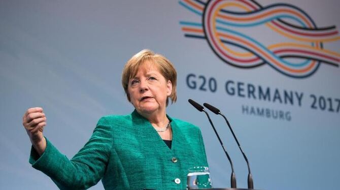 Bundeskanzlerin Angela Merkel zeigte sich am Ende des G20-Gipfels zufrieden. Foto: Bernd von Jutrczenka