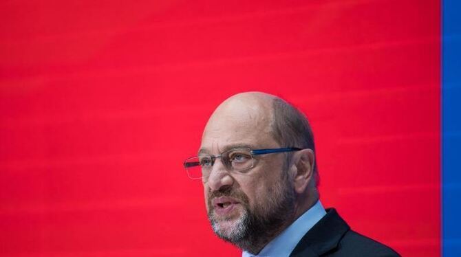 SPD-Kanzlerkandidat Martin Schulz vergangene Woche bei einer Pressekonferenz in der Parteizentrale in Berlin. Foto: Bernd von