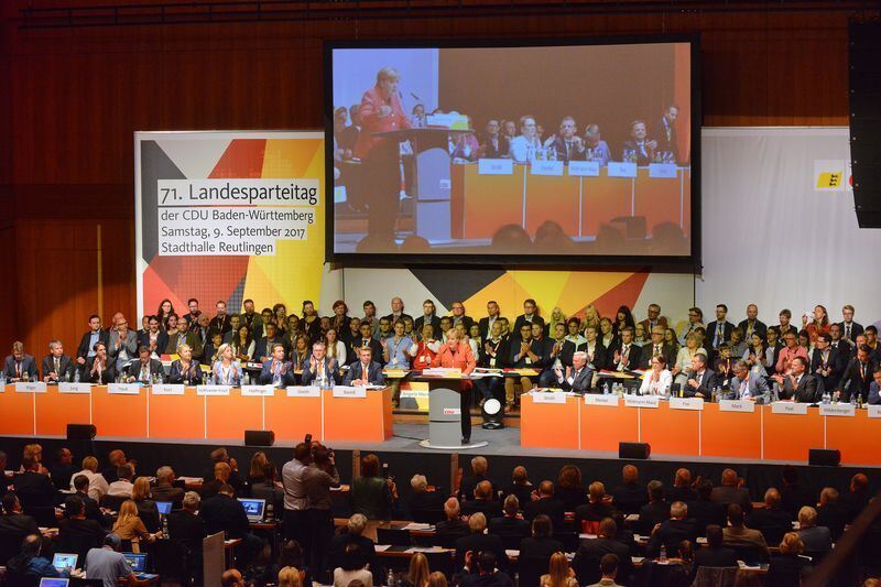 Angela Merkel beim CDU-Parteitag in Reutlingen