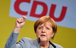 Bundeskanzlerin Angela Merkel bei einer Wahlkampfveranstaltung ihrer Partei. Foto: Uwe Anspach