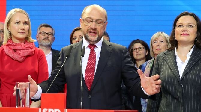 SPD-Kanzlerkandidat Martin Schulz am Wahlabend in der Parteizentrale der SPD.
