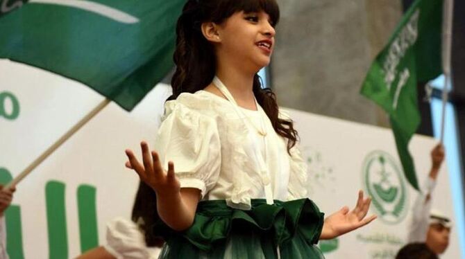 Für Saudi-Arabien eine kleine Revolution: Ein Mädchen bei den Feierlichkeiten zum saudischen Nationalfeiertag. Zum ersten Mal