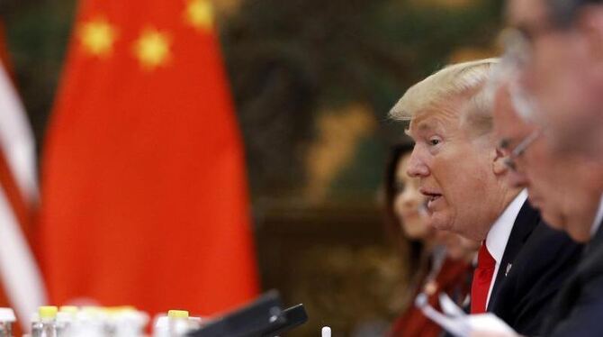 Der US-Präsident während eines Treffen mit seinem chinesischen Amtskollegen in Peking. Foto: Thomas Peter