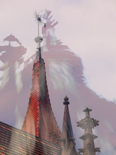 marienkirche09_Dieter Crewe - Doppelbelichtung Kichturmdach und Gesamtturm (jpg)