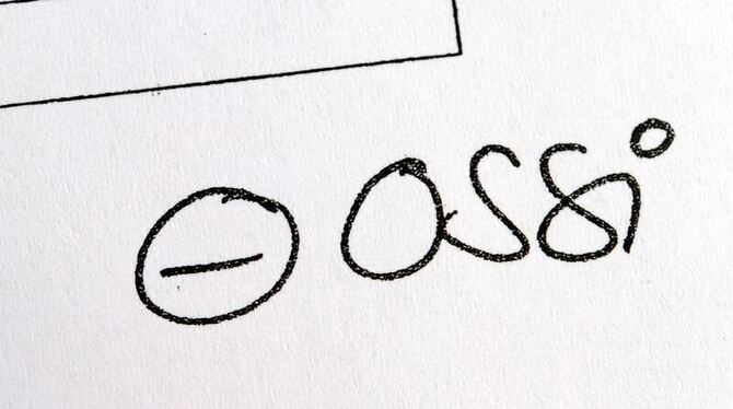 Ossi steht handschriftlich auf einem Bewerbungsschreiben.