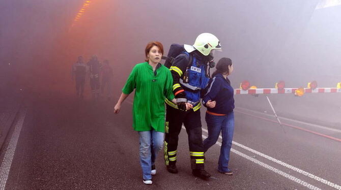 Übung der Rettungsdienste im Ursulabergtunnel