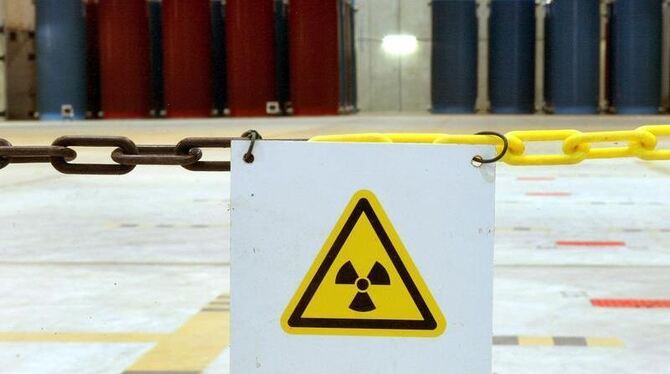 Castor-Behälter mit radioaktivem Abfall im Atommüll-Zwischenlager in Gorleben (Archivbild).