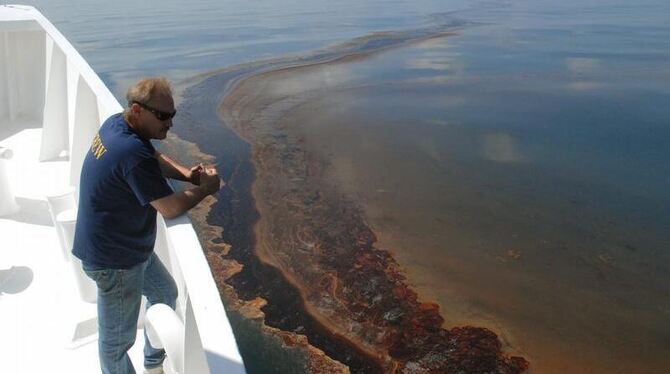 Ununterbrochen sprudelt Erdöl aus dem Leck in 1500 Meter Tiefe in den Golf von Mexiko.