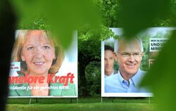 Wer macht das Rennen? Ministerpräsident Rüttgers (CDU) oder seine Herausforderin Kraft (SPD).