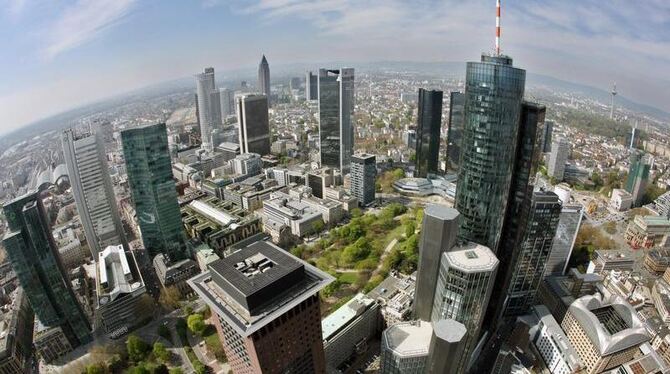 Blick über die Frankfurter Bankentürme