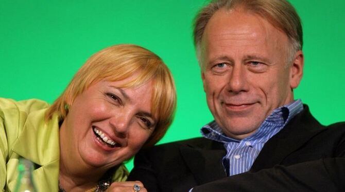 Die grünen Spitzenpolitiker Claudia Roth und Jürgen Trittin.