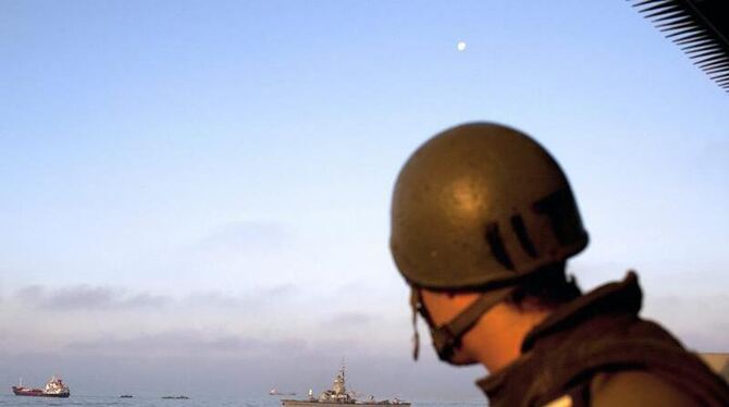 Ein israelischer Marinesoldat während des Einsatzes gegen die Gaza-»Solidaritätsflotte«.