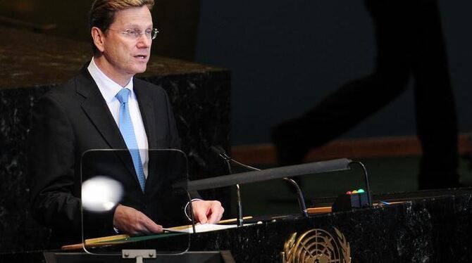 Außenminister Guido Westerwelle spricht während der 65. Generalversammlung der Vereinten Nationen in New York.