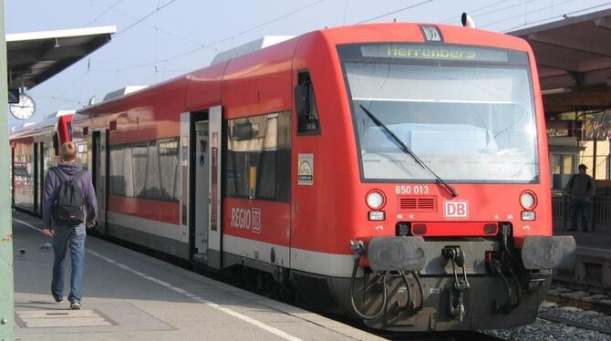 Die Ammertalbahn im Tübinger Bahnhof.