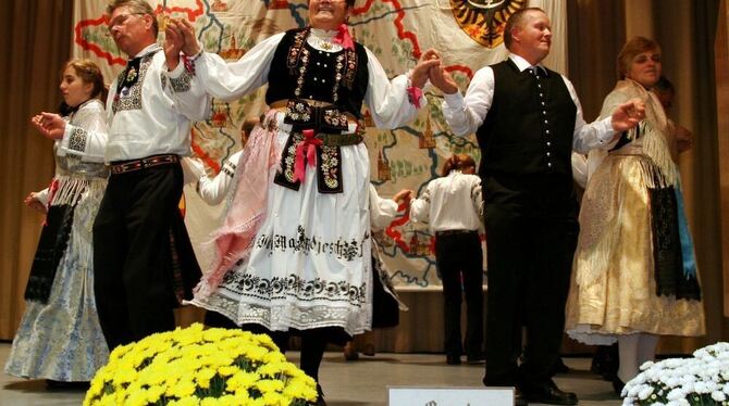 Tanzend pflegen die Schlesier Brauchtum. FOTO: ANSTÄDT