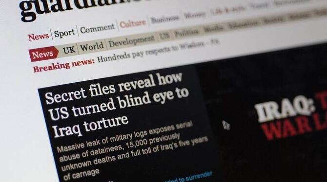 Website des Guardian im Oktober: WikiLeaks kündigt die Veröffentlichung von US-Depeschen an.