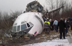 Das Wrack der Tupolew Tu-154 nach dem Unglück.