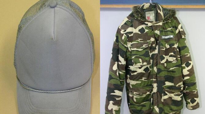 Die mutmaßliche Tatkleidung des Räubers. Die mutmaßliche Tatkleidung des Räubers.