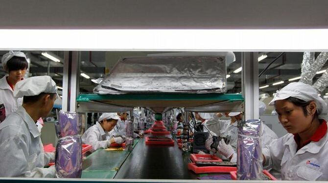 Foxconn-Mitarbeiter in einem Werk in Shenzhen.