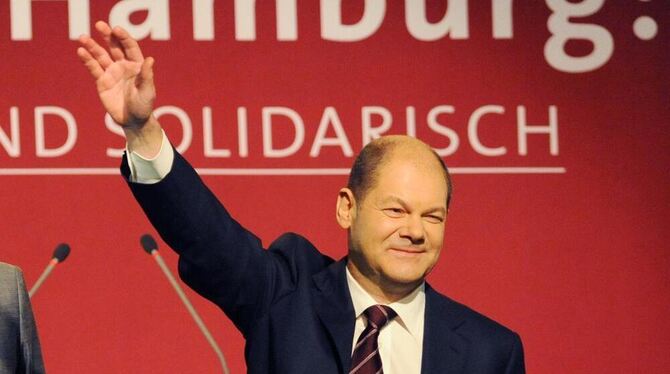 SPD-Spitzenkandidat Olaf Scholz  hat allen Grund zur Freude.