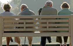 Rentner sitzen in Pillnitz nahe Dresden auf einer Parkbank: Die Renten steigen zum 1. Juli um ein Prozent.