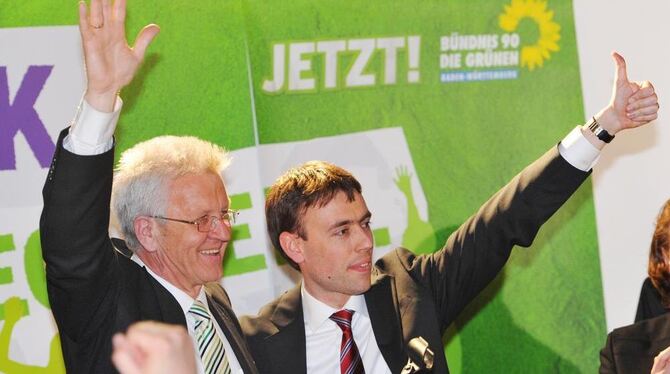 So sehen Wahlsieger aus: Der Grüne Winfried Kretschmann und SPD Spitzenkandidat Nils Schmid.