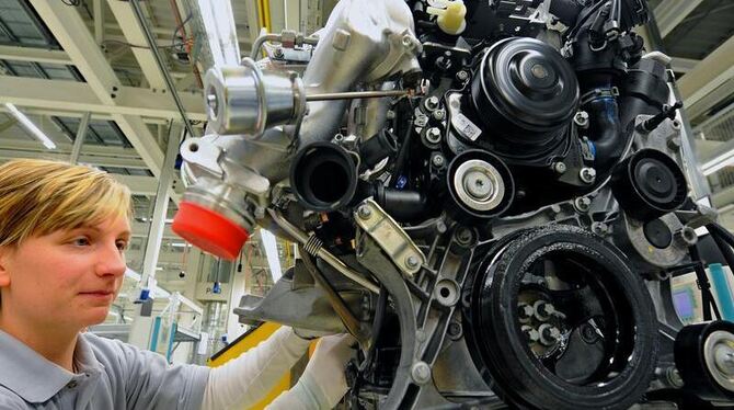 Moderner Dieselmotor von Mercedes-Benz. Der Energiegehalt von Diesel ist höher als der von Benzin