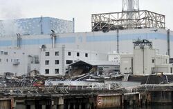 Ein Handout-Foto des japanischen Verteidigungsministeriums zeigt die Ruinen des havarierten Atomkraftwerks Fukushima mit den 