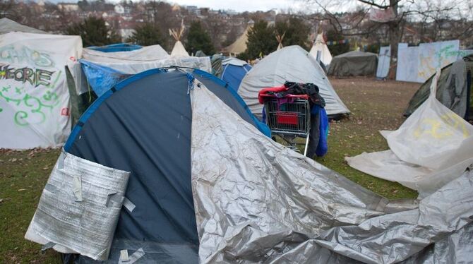 Die Zelte der Baumschützer im Schloßgarten. Die Zelte der Baumschützer im Schloßgarten.