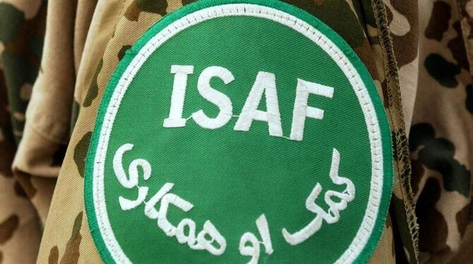 Das Abzeichen der Internationalen Schutztruppe ISAF.