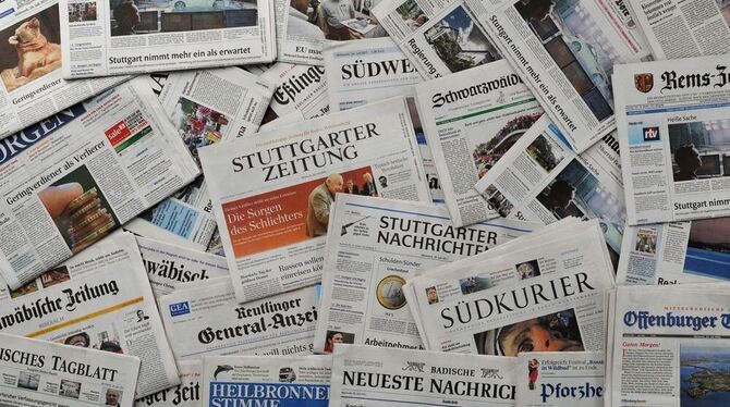 Tageszeitungen im Südwesten Deutschlands. FOTO: DPA