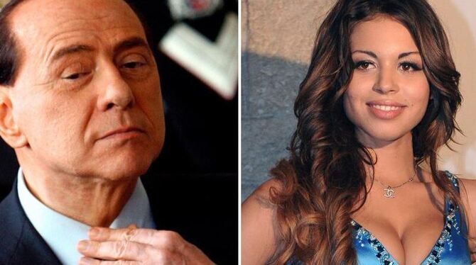 Italiens Regierungschef Silvio Berlusconi und das Partygirl »Ruby« alias Karima El-Marough (Archiv).