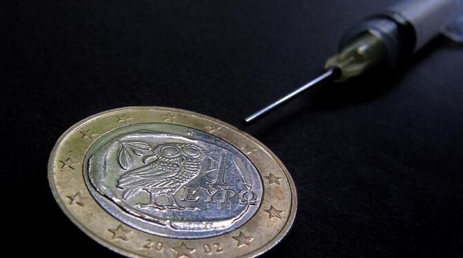 Ein Euro aus Griechenland (Symbolbild). Foto: Karl-Josef Hildenbrand, dpa