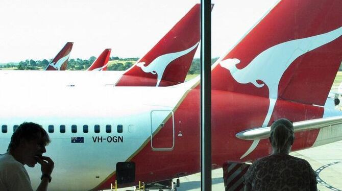 Die Qantas-Flotte bleibt wegen eines Konflikts mit den Gewerkschaften vorläufig am Boden. Foto: Barbara Walton