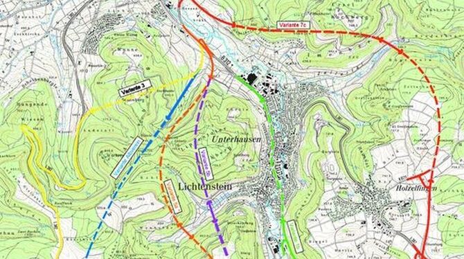 Die Übersichtkarte zeigt den Verlauf der untersuchten Trassen. FOTO: RP/GEA-REPRO Die Übersichtkarte zeigt den Verlauf der untersuchten Trassen. FOTO: RP/GEA-REPRO