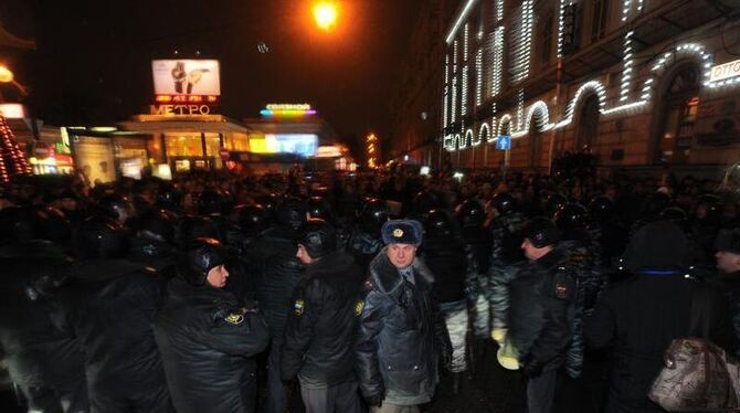 In Moskau und St. Petersburg wurden bei Protesten in der vergangenen Woche mindestens 150 Regierungsgegner festgenommen. Foto