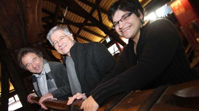 Sie sind drei von rund fünfzig Aktiven des Förderkreises Metzinger Keltern: der Vorsitzende Walter Veit, Martin Schadenberger, d