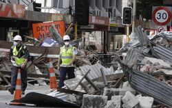 Die teilweise zerstörte Innenstadt von Christchurch. Allein die Erdbeben in Japan im März und Neuseeland im Februar verursach