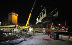 Abbruch des Fußgängerstegs am Tübinger Tor
