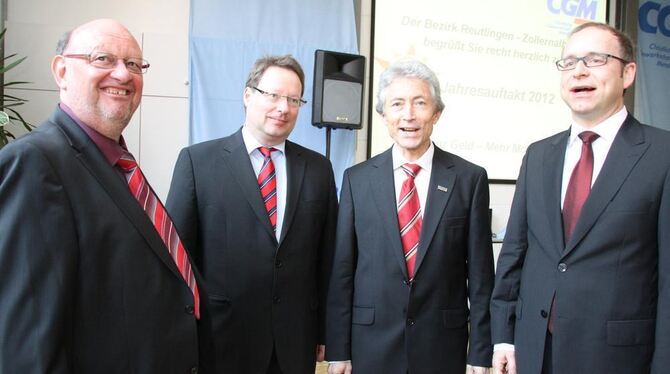 Albert Seiz, Christian Bäumler, Adalbert Ewen und Kai Schweppe (von links) äußerten sich beim Jahresauftakt der CGM zum Thema "M Albert Seiz, Christian Bäumler, Adalbert Ewen und Kai Schweppe (von links) äußerten sich beim Jahresauftakt der CGM zum Thema "M