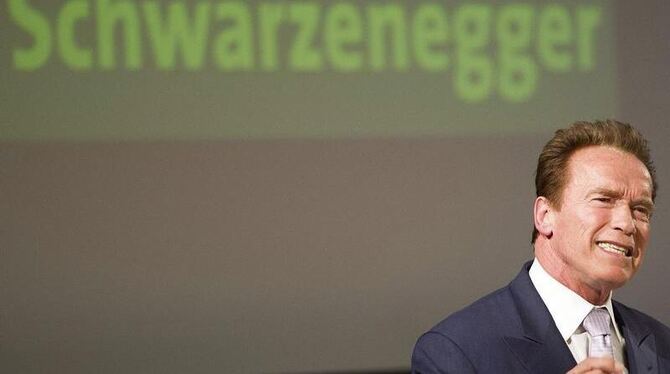 Aprilscherz: Arnie for President. Foto: Jean-Christophe Bott